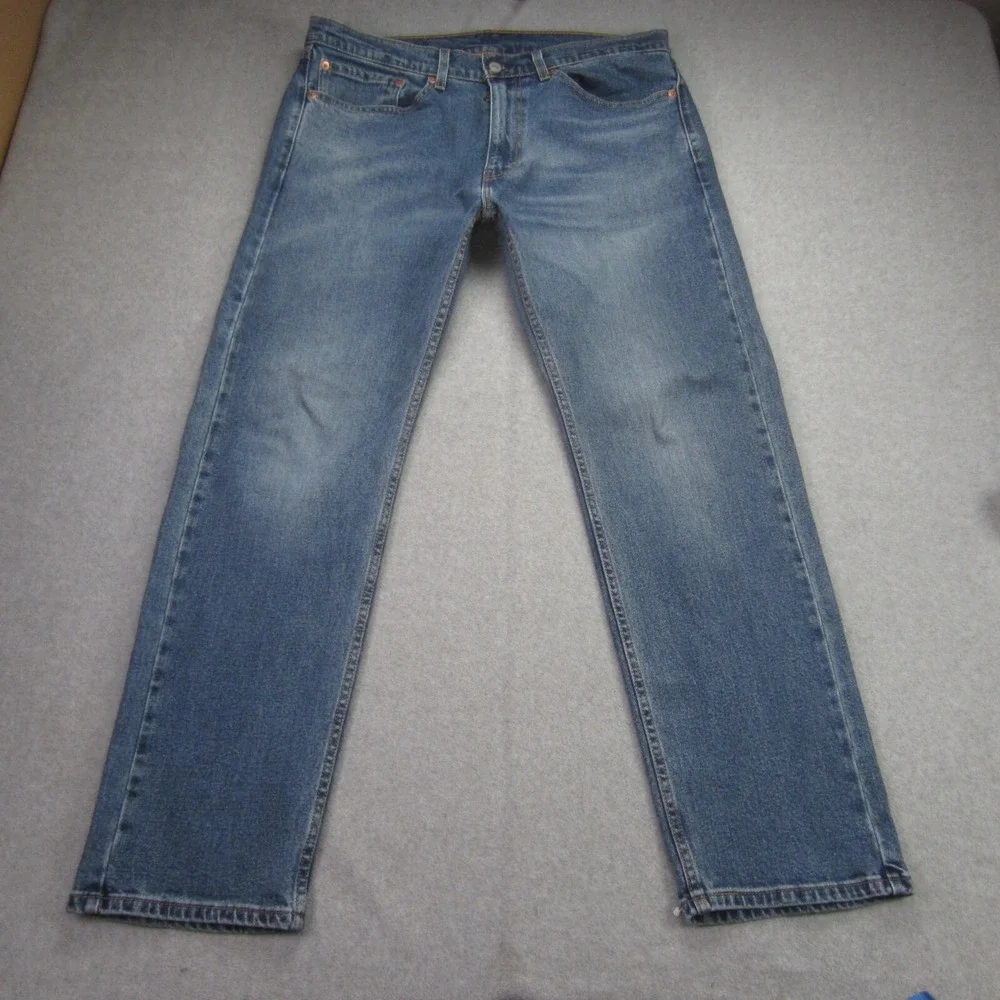 Levis 505 Mens Jeans 34x30 (Tag 36x30)‎ Blue Straight Leg Classic Fit Denim